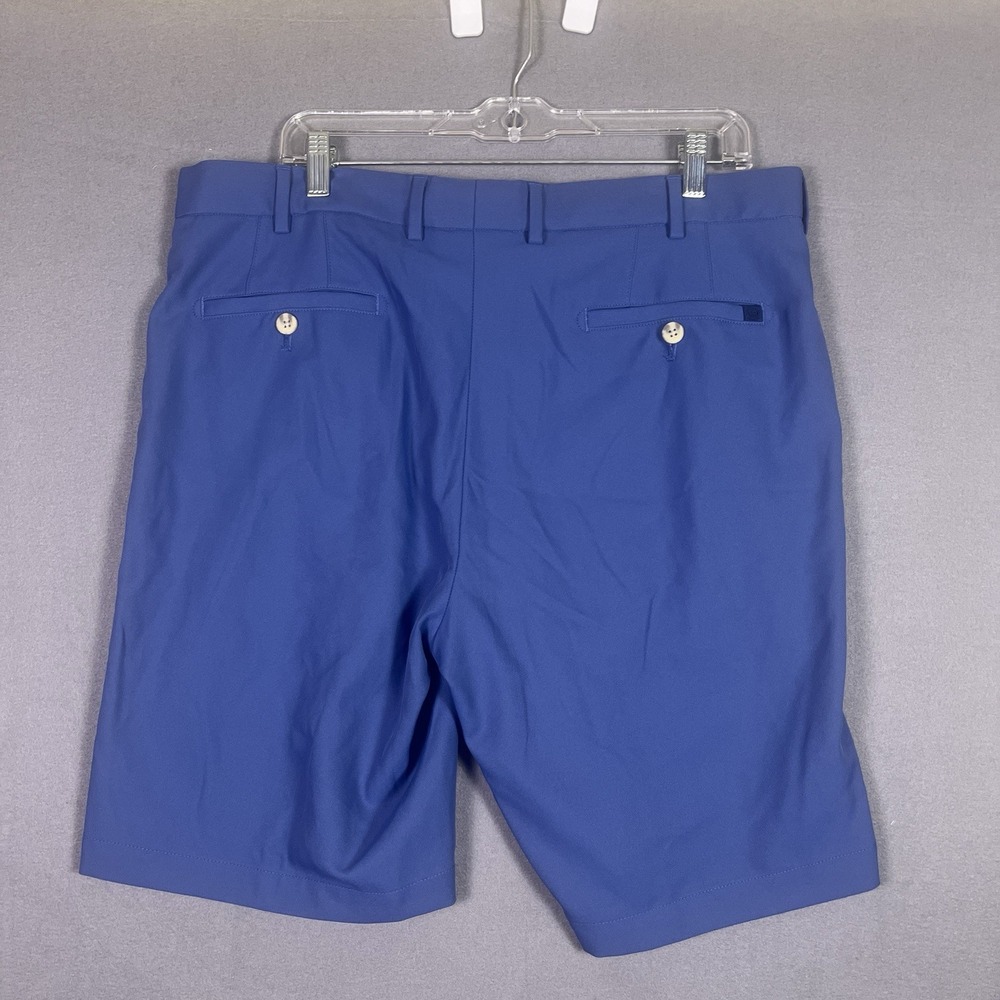Peter Millar Men's 36 Performance Golf Shorts Blue Flat Front Crown Sport - Picture 2 of 5